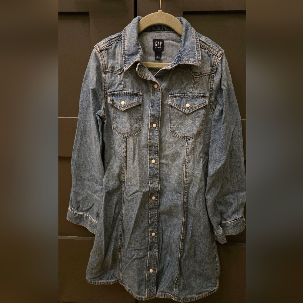 GAP Kids Casual Denim Dress - Light Blue